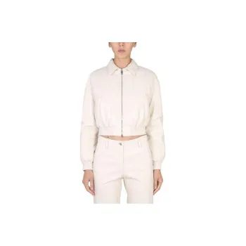 MSGM Cropped Zipped Bomber Jacket