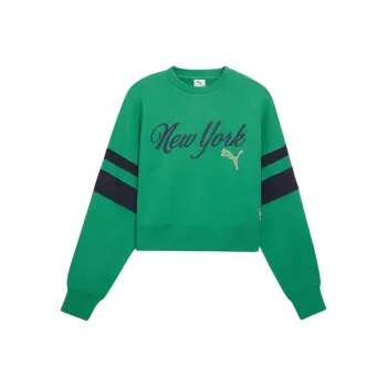 PUMA Sudadera De Cuello Redondo Para Mujer Wardrobe Essentials Bright Lights Nyc Flagship