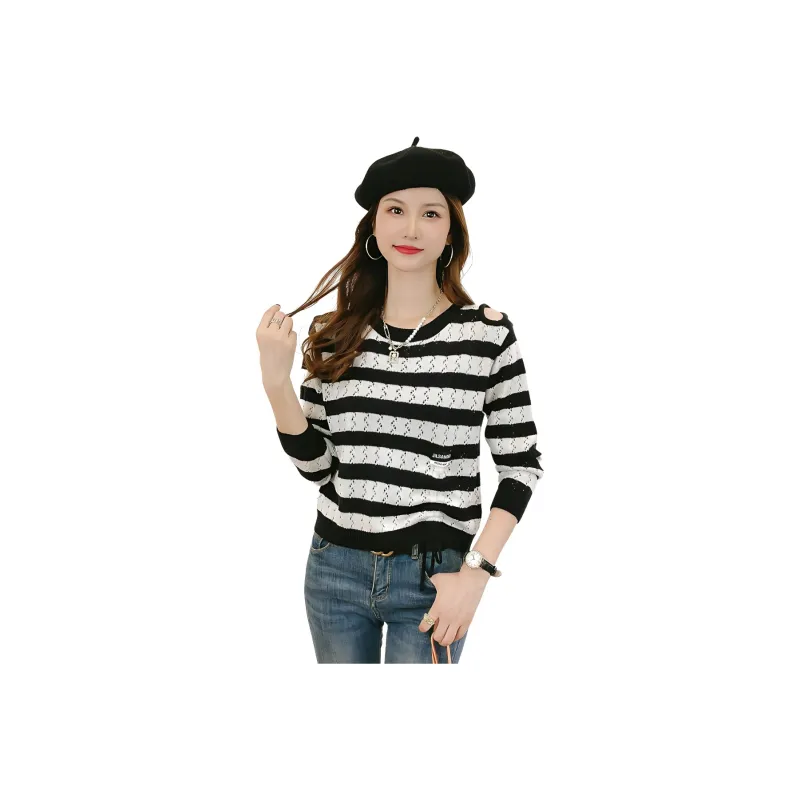 X MOOM Knitwear Women's Black White-0