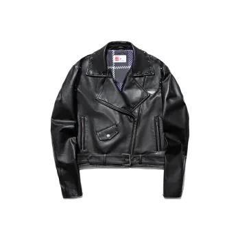LiNing x PLEASURES Leather Jacket Women's Black