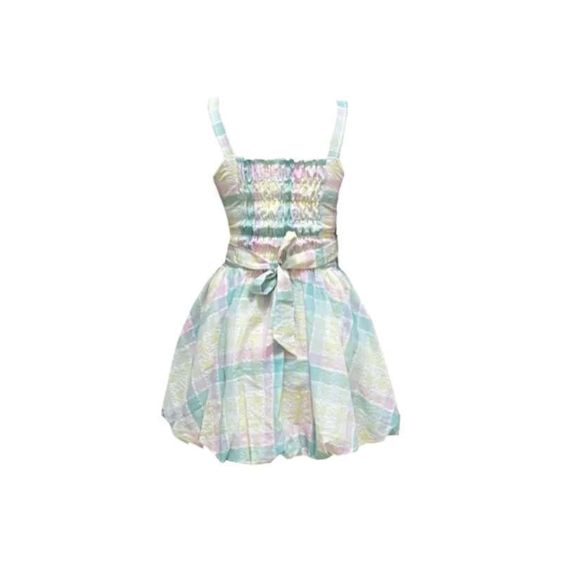 COVT Slip Dresses Women's Rainbow Plaid Camisole Dress-1