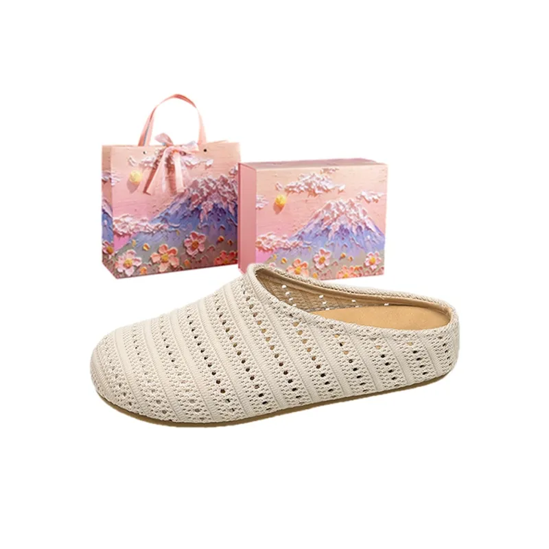 AJPAP Rubber Sole Slip Resistant Closed Toe Slippers Women's-18