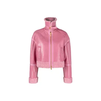 Blumarine SS23 Leather Jacket Coat Women's Bubble Gum Pink
