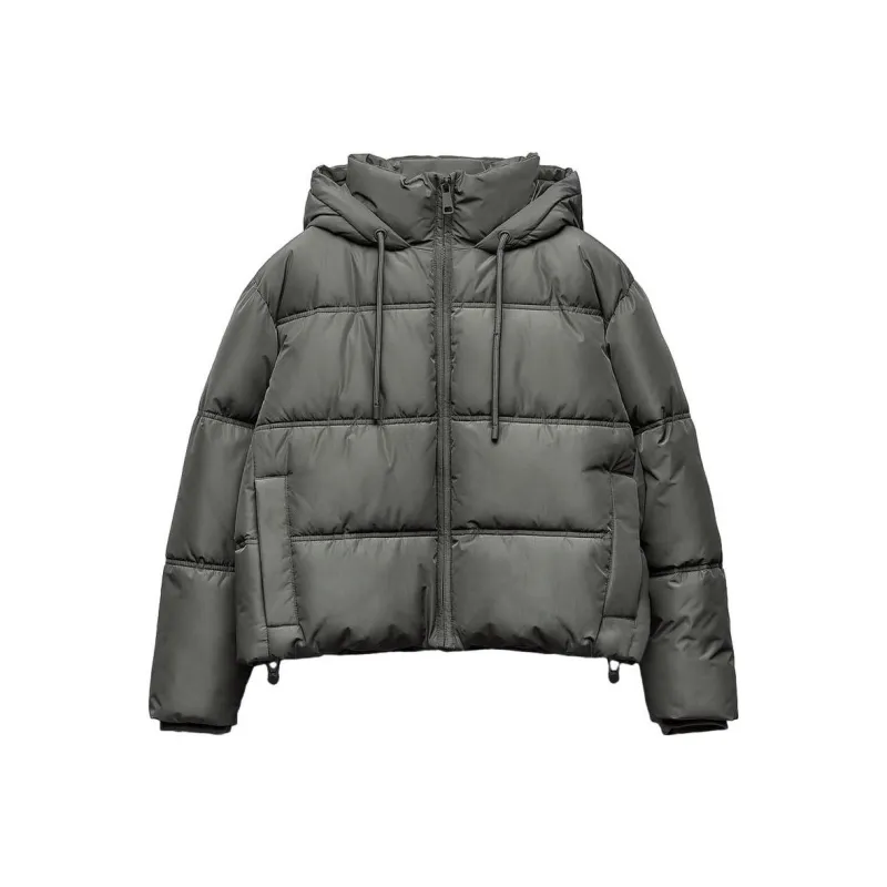 ZARA Puffer Jacket Women's Khaki-0