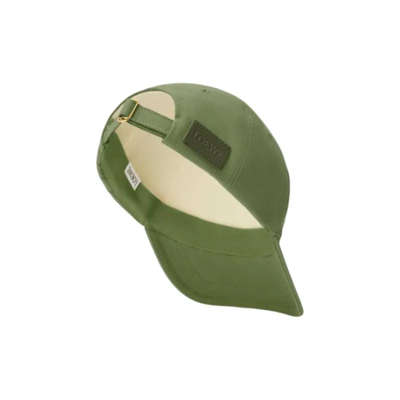 LOEWE Canvas Baseball Caps Unisex Green-1