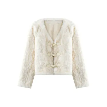 THE SEA LIFE Cropped Coat Women's Almond White
