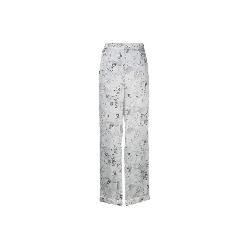 OFF-WHITE Sketch Print Straight-leg Trousers-0