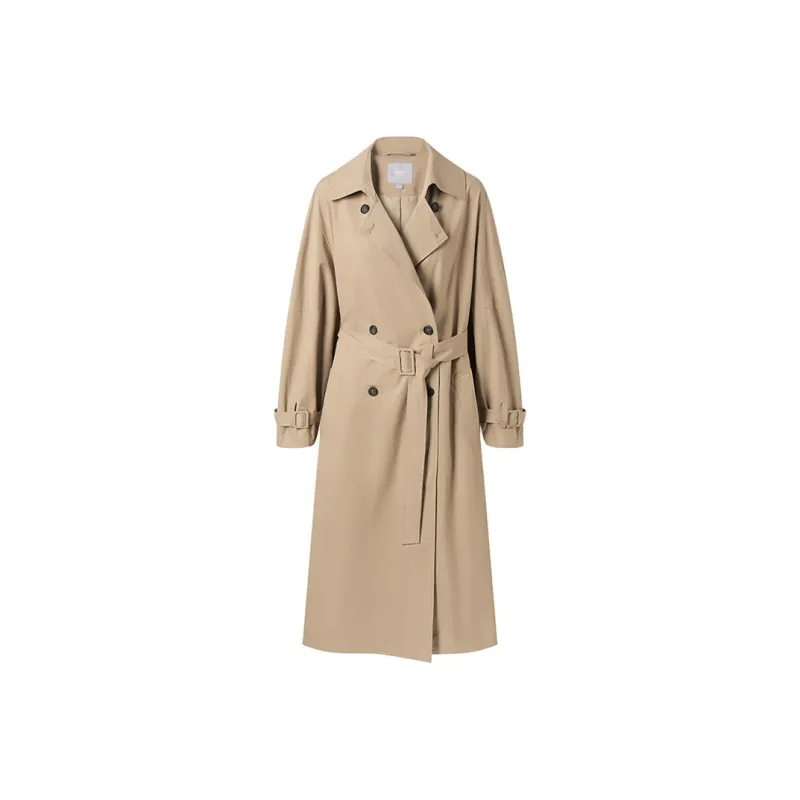 DIALOGUE Trench Coat Women's Sea Salt Coffee-0