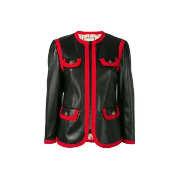 GUCCI Leather Bon Ton Jacket