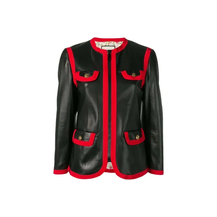 GUCCI Leather Bon Ton Jacket-0