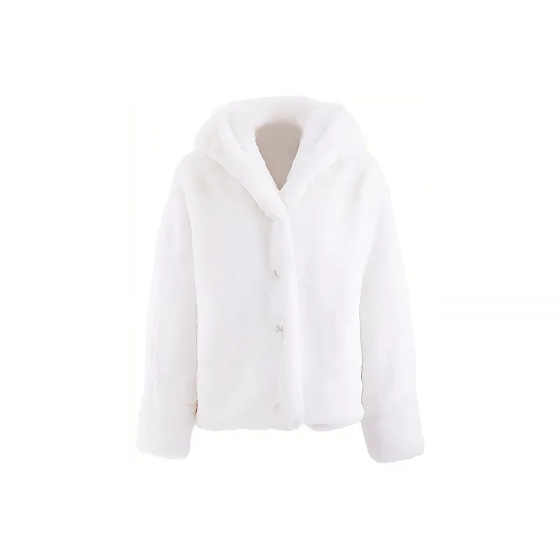 Blovelan Velvet feel Coat Women's Milk White-0