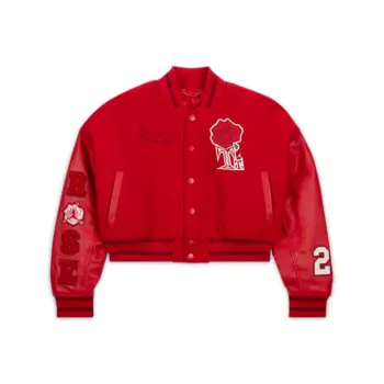 JORDAN X Teyana Taylor Women's Varsity Jacket Asia Sizing Gym Red/Sail/Team Red