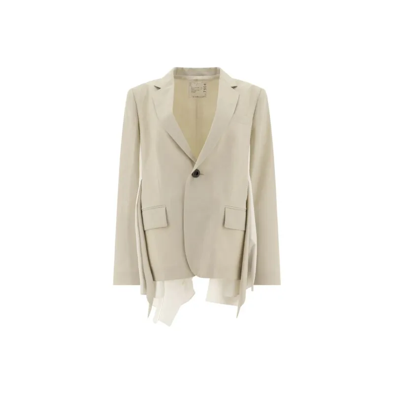 Sacai Suiting Poplin Jacket 'Ecru'-0