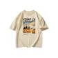 Apricot-Short-Sleeved-Fragment Landscape Black