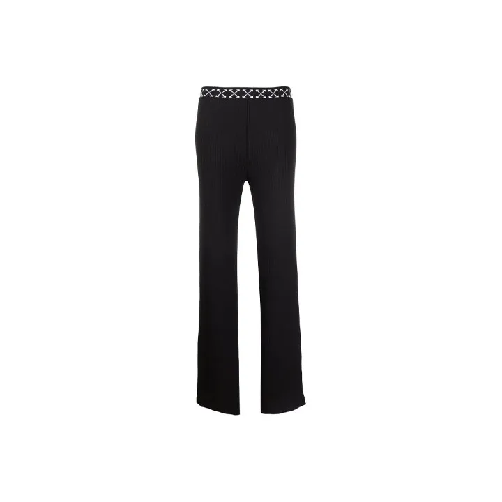OFF WHITE Logo Waistband Straight Leg Pants-0