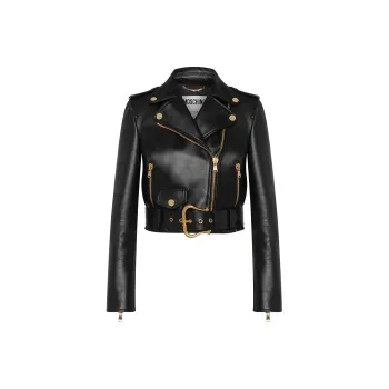 MOSCHINO Leather Biker Jacket