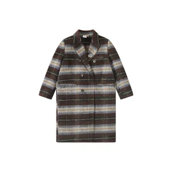 FRLMK Coats Women's Coffee Plaid