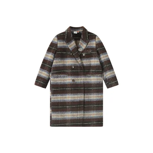FRLMK Coats Women's Coffee Plaid