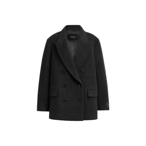 COACH Coats Women's Charcoal Gray