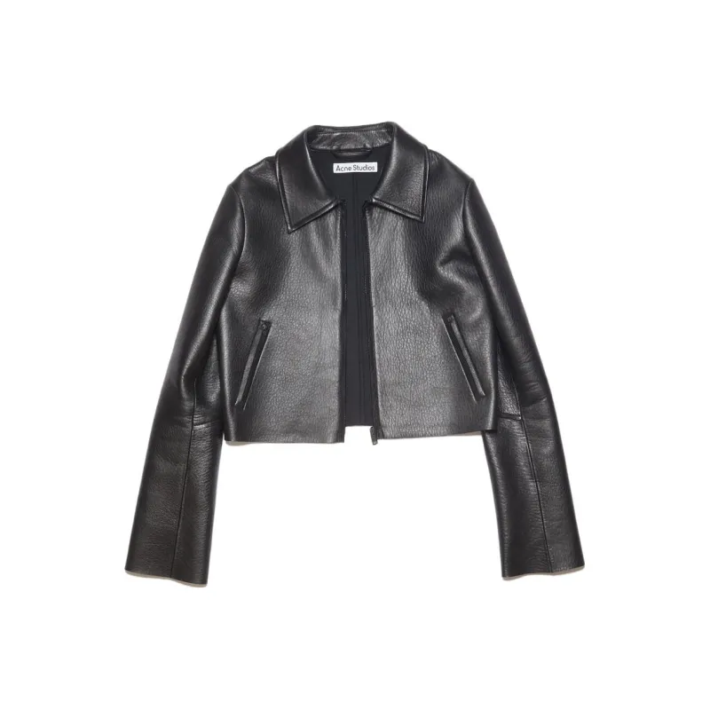 Acne Studios Leather Jackets Women's Black-0