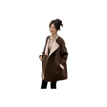Mo Han Yi Mei Coats Women's Cocoa Coffee