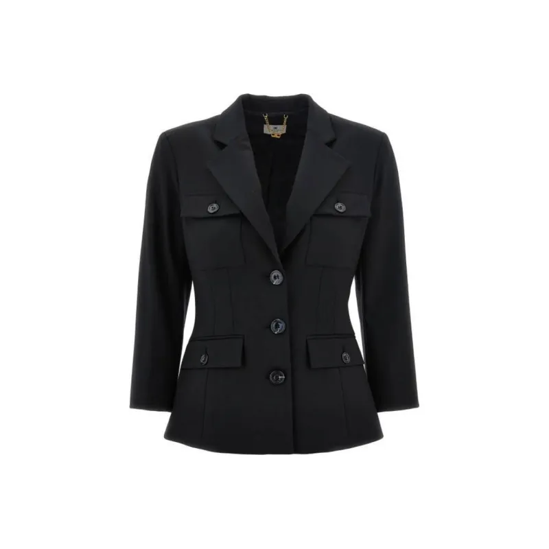 Elisabetta Franchi Single Breasted Tailored Blazer-0