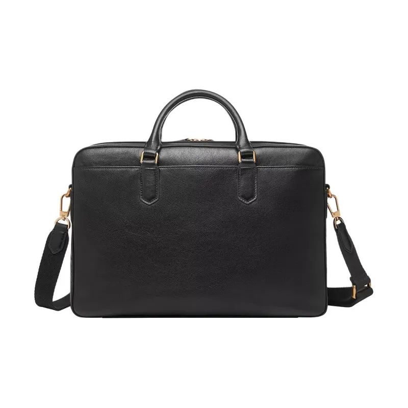 FOSSIL Leather Portable Briefcase Men's Black-1
