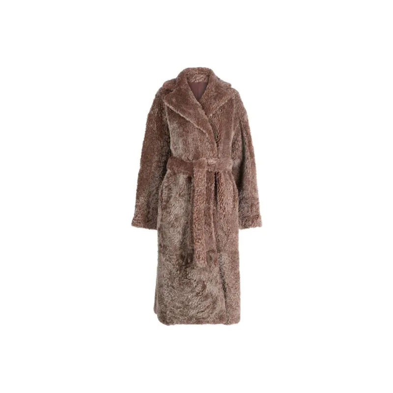 Ulla Johnson Rosetta Belted Shearling Coat-0