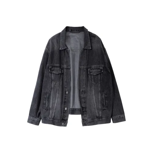SOON FLOWER Denim jacket Beach Women's Black Gray Color