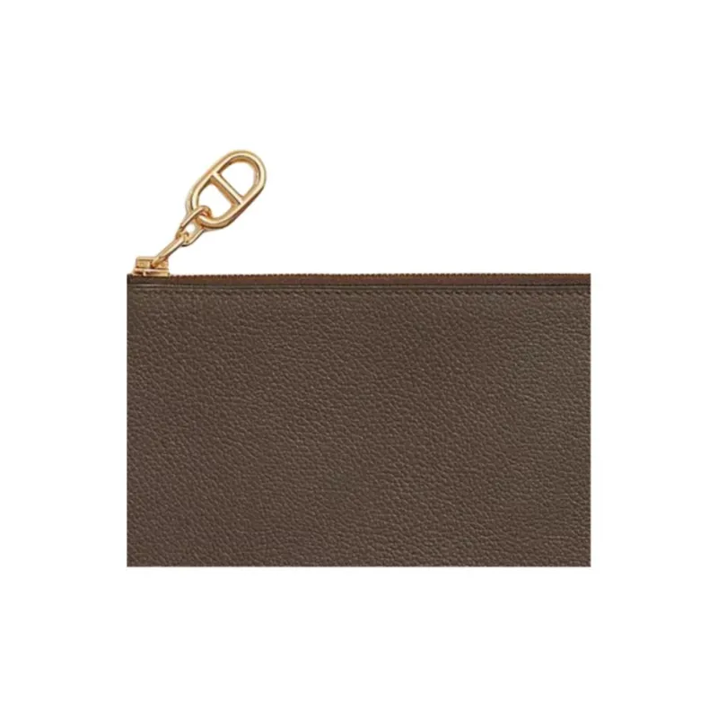 HERMES Chaine D'AncreZipengo Evercolor Calfskin Card Holder Unisex Bark Color-2