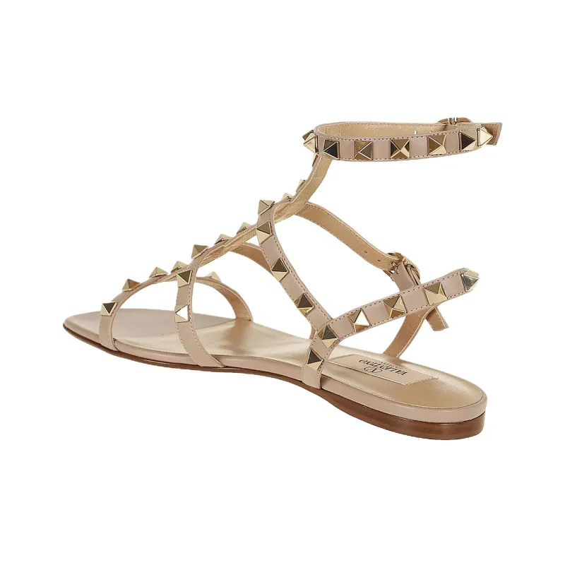 Valentino ROCKSTUD Roman Sandals Women's Nude-3