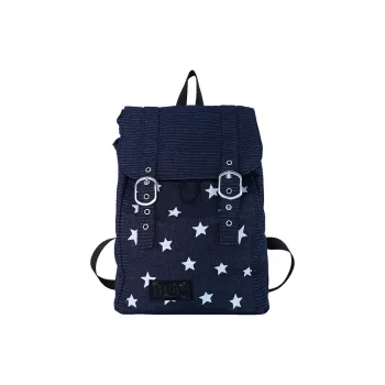 Dusen Kangaroo Denim Backpack Women's Navy Blue/Black