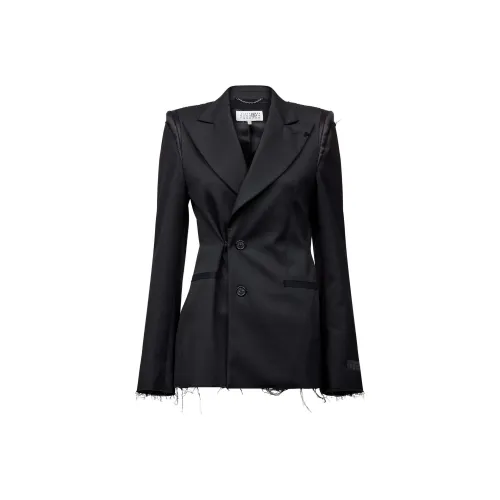 MM6 Maison Margiela Raw Cut Edge Single Breasted Blazer