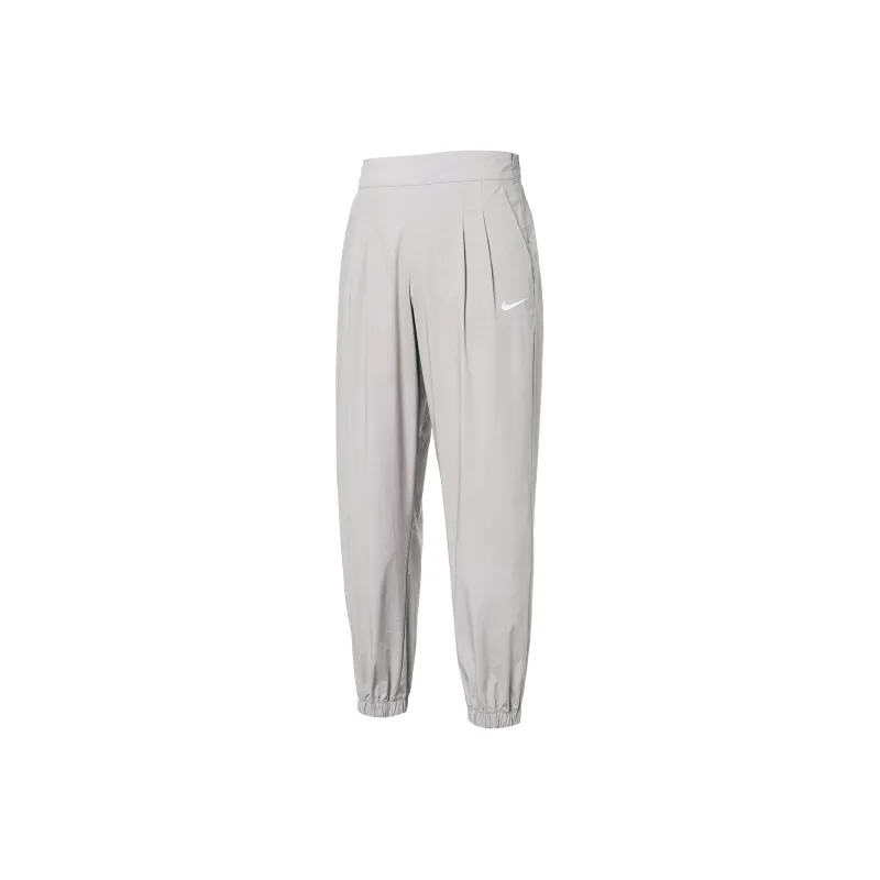 Nike Women'ss Logo Print Mid-Rise Jogger Pants Gray-0