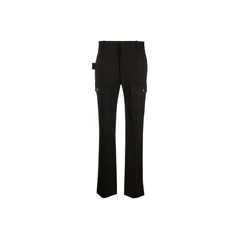 Bottega Veneta High Waist Wool Trousers Black-0
