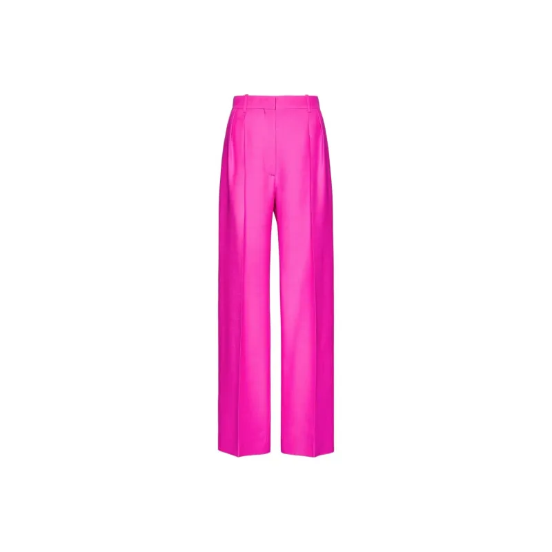Valentino Crepe Couture Straight Leg Trousers 'Pink'-0