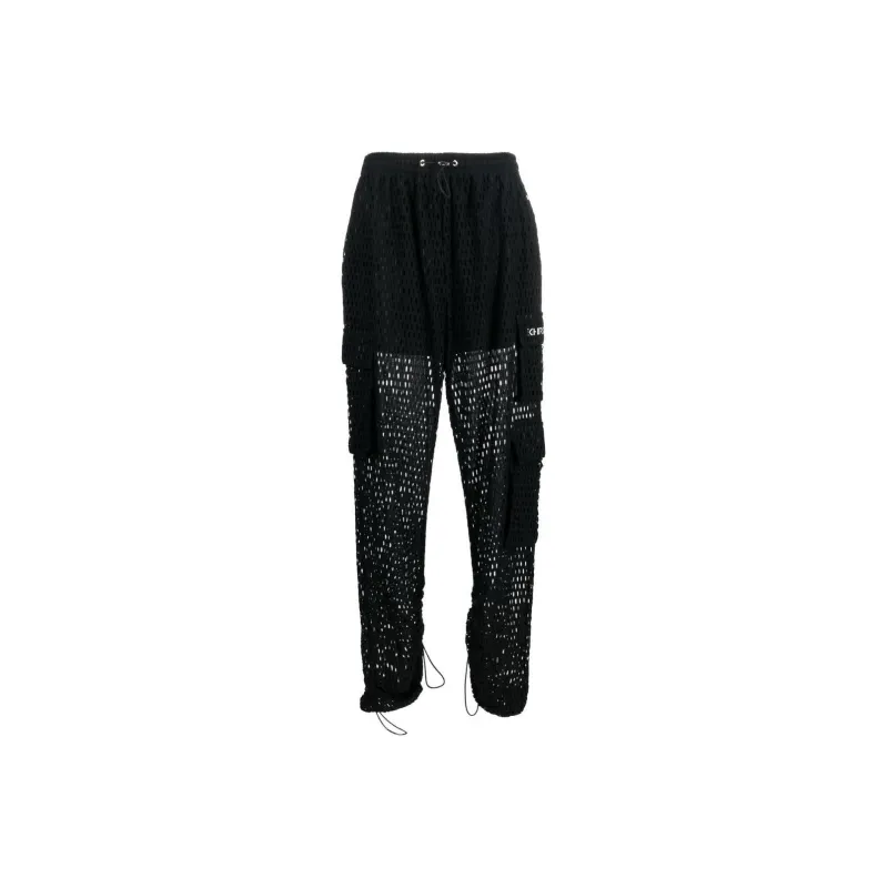 KHRISJOY Mesh Drawstring Cargo Pants-0