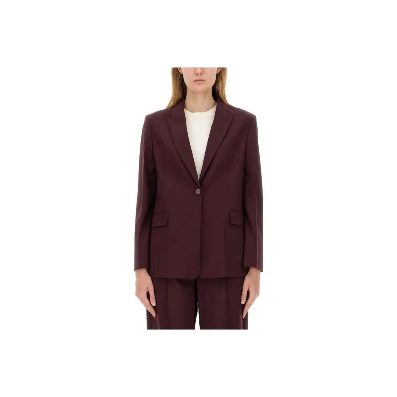 Alysi Peak Lapels Straight Hem Blazer-0