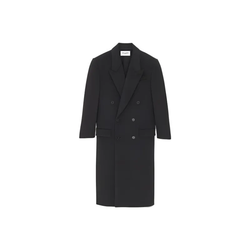 SAINT LAURENT Double Breasted Long Sleeved Coat-0