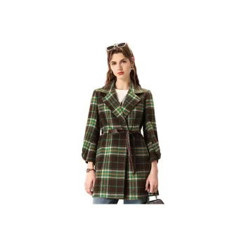 FENHONGMALI Coats Women's Green