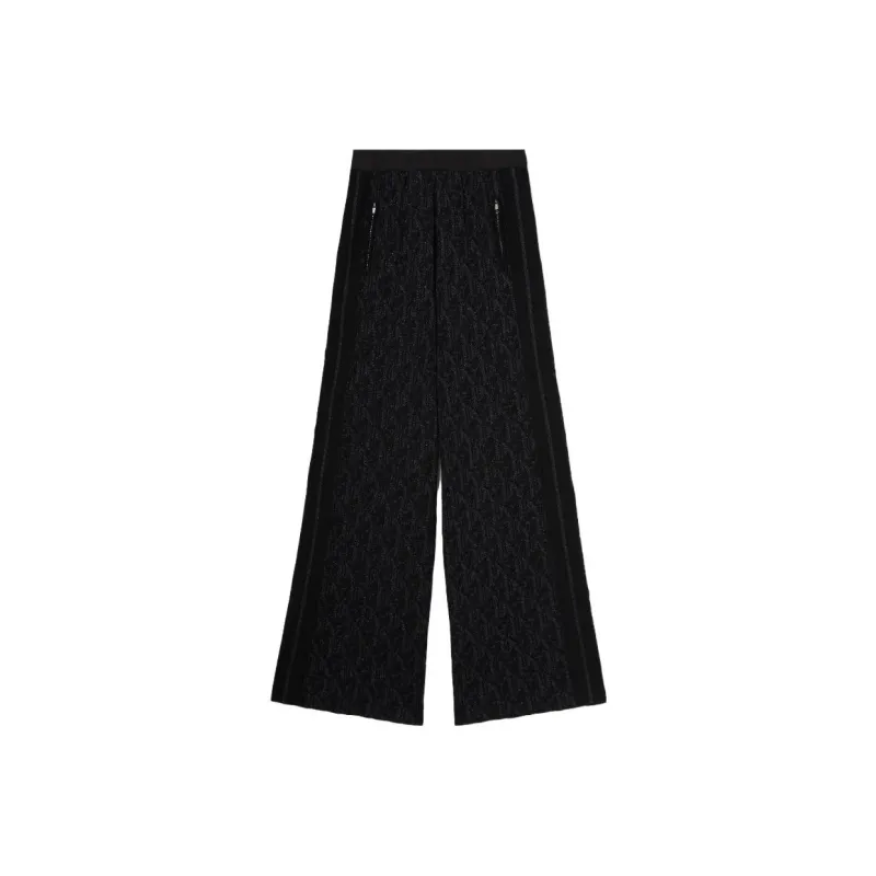 PALM ANGELS Monogram Jacquard Side Stripe Detailed Trousers-0