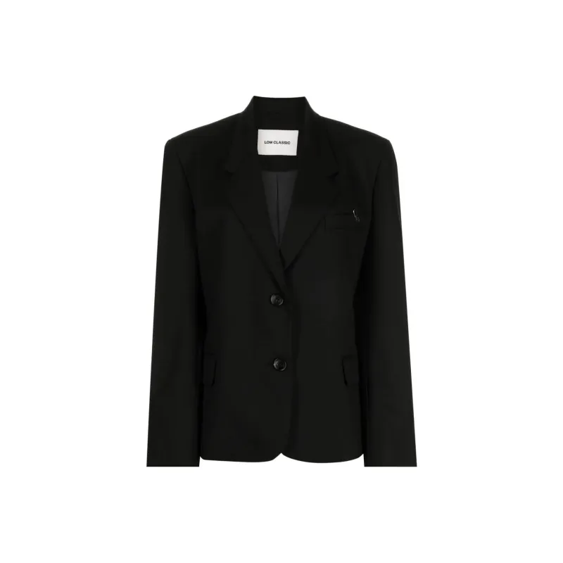 LOW CLASSIC Logo-plaque Single-breasted Blazer-0