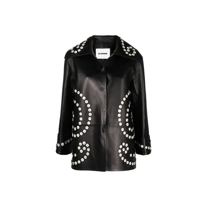 JIL SANDER Leather Jackets Women's Black-0