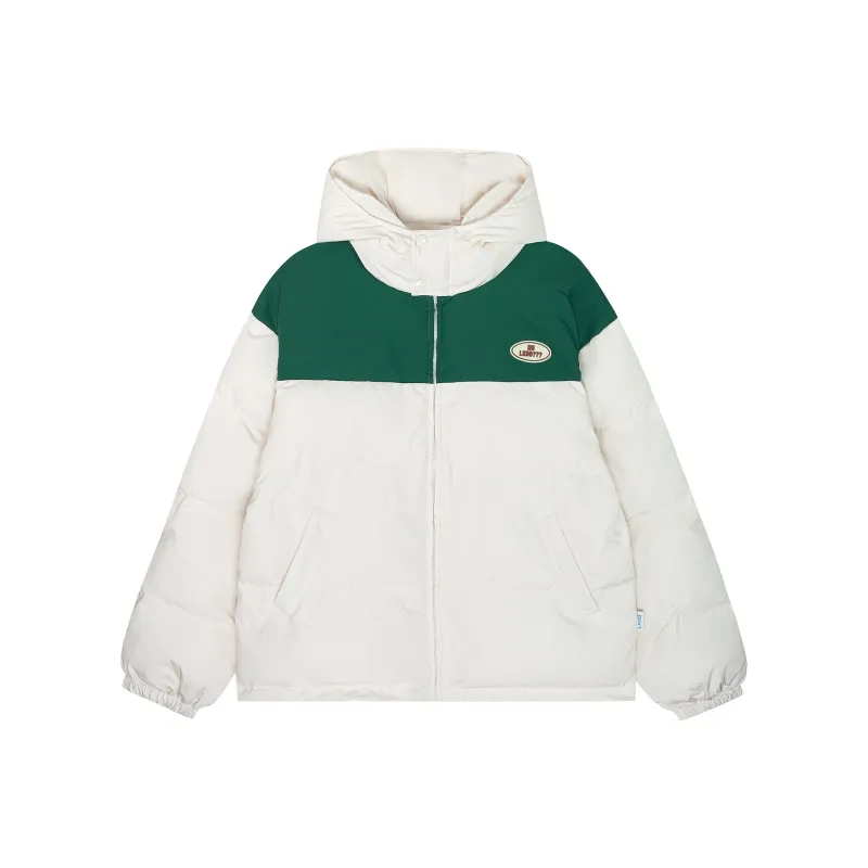 LKOD Puffer Jackets Unisex White Green-0