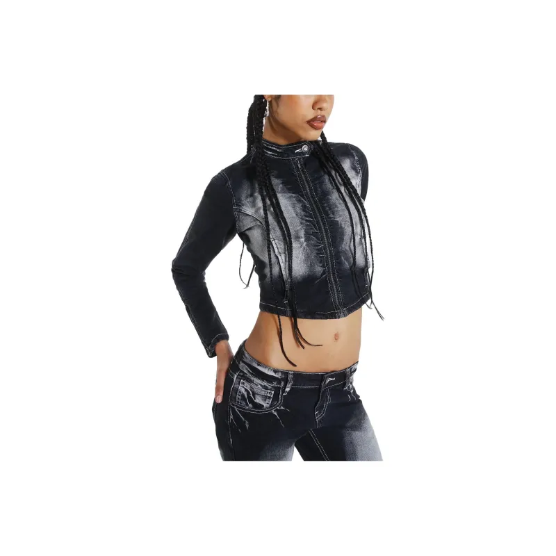 Jaded London Denim Jackets Women's Black-0