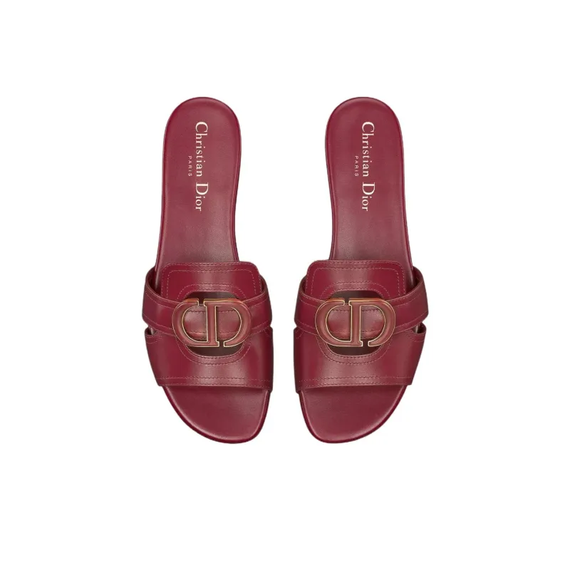 DIOR 30 Montaigne Slide Slippers Women's Gemstone Red-3
