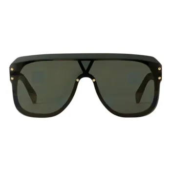 LOUIS VUITTON Metal Parts Irregular Shape Sunglasses Men's Black
