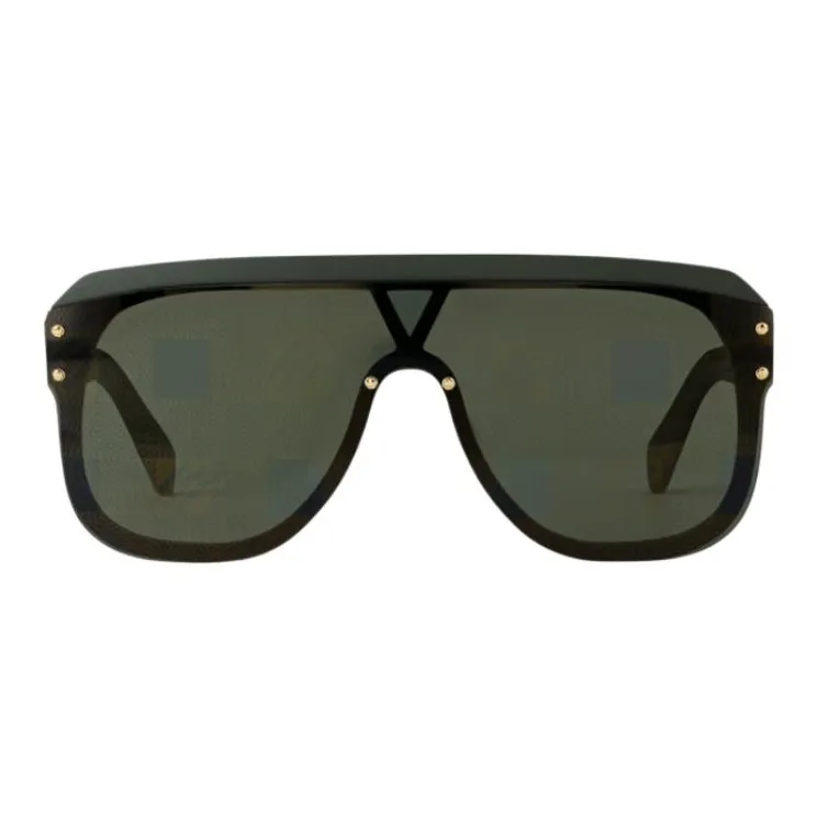 LOUIS VUITTON Metal Parts Irregular Shape Sunglasses Men's Black-0
