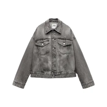 ZARA Denim Jackets Women's Gray