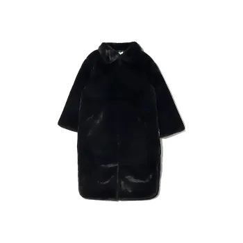 Nike Women's Faux Fur Long Jacket Black/White